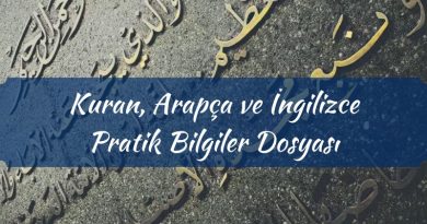 Kuran, Arapça ve İngilizce Pratik Bilgiler Dosyası